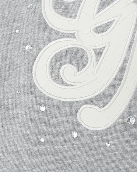 INGNI（イング） キルティングロゴスウェットパーカー ｸﾞﾚｰ/ｵﾌﾎﾜｲﾄ