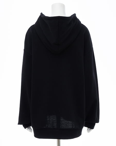 INGNI（イング） キルティングロゴスウェットパーカー ｸﾛ/ｵﾌﾎﾜｲﾄ