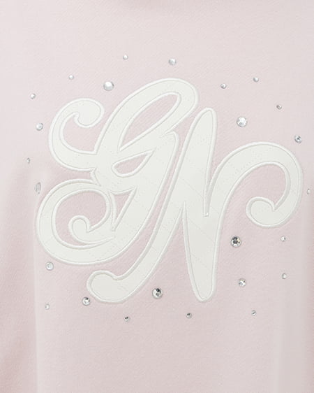 INGNI（イング） キルティングロゴスウェットパーカー ﾗｲﾄﾋﾟﾝｸ/ｵﾌﾎﾜｲﾄ