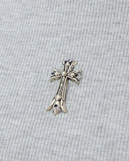 INGNI（イング） 装飾クロス付サイドギャザーリブロンT ｸﾞﾚｰ