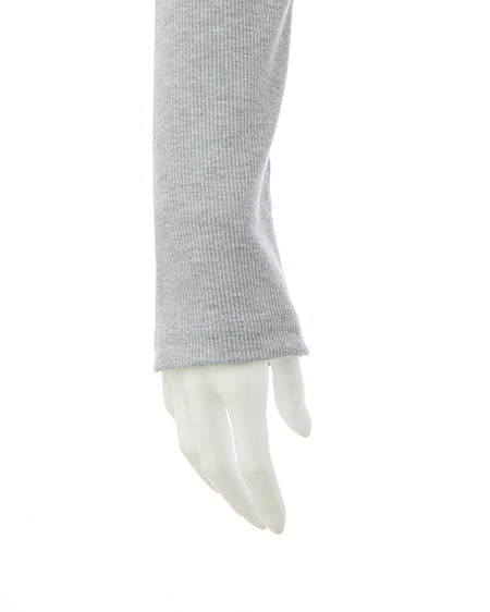 INGNI（イング） 装飾クロス付サイドギャザーリブロンT ｸﾞﾚｰ