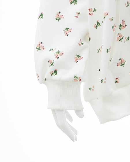 INGNI（イング） 花柄胸ロゴスウェットジップパーカー ｵﾌﾎﾜｲﾄ/ﾋﾟﾝｸ