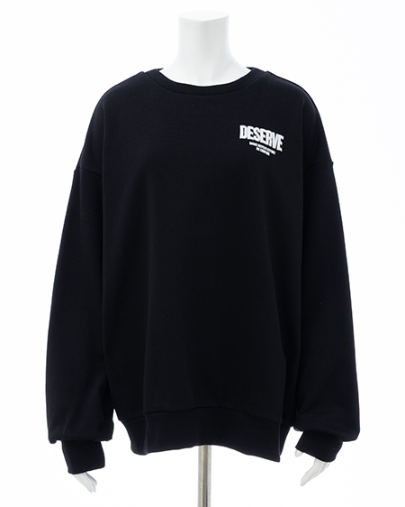 INGNI（イング） バックビッグロゴスウェットチュニック ｸﾛ/ｵﾌﾎﾜｲﾄ