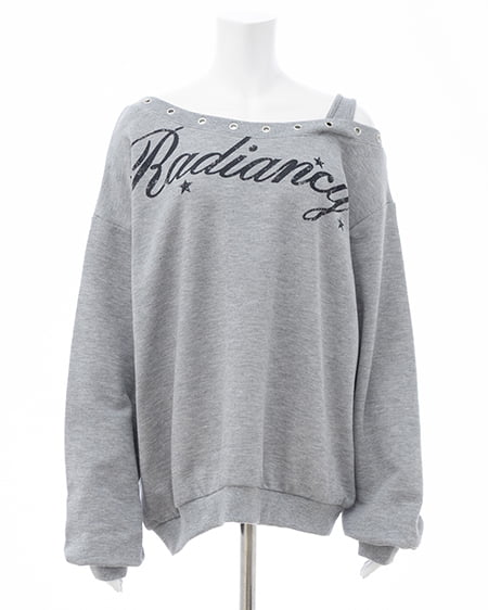 INGNI(イング) ハトメオフショルロゴスウェットトップス グレー