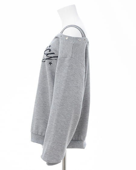 INGNI(イング) ハトメオフショルロゴスウェットトップス グレー