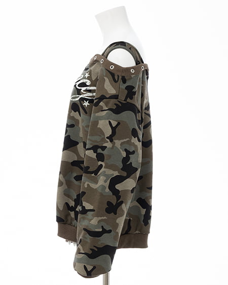 INGNI（イング） ハトメオフショルロゴスウェットトップス ﾒｲｻｲ