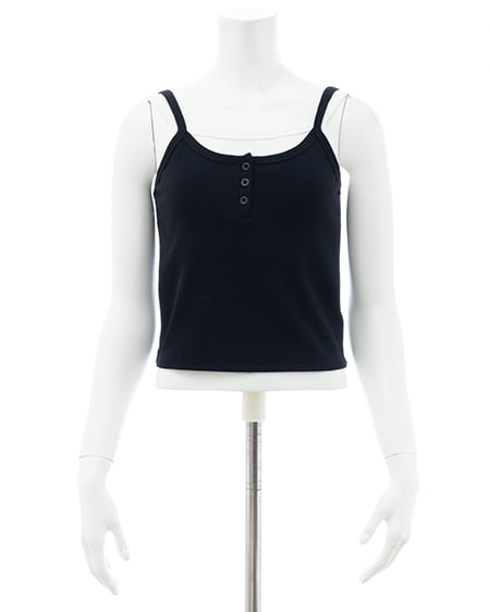 INGNI（イング） レイヤードリブキャミ ｸﾛ/ｵﾌﾎﾜｲﾄ