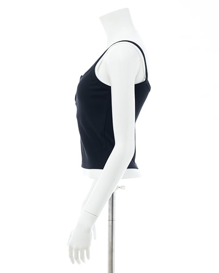 INGNI（イング） レイヤードリブキャミ ｸﾛ/ｵﾌﾎﾜｲﾄ