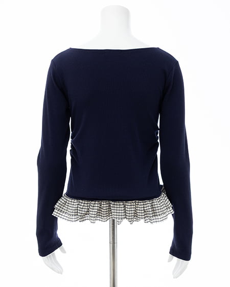 INGNI（イング） チェックリボンレイヤードトップス ｺﾝ