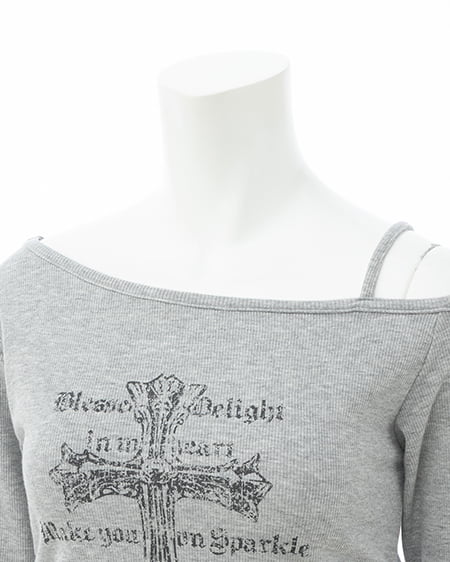 INGNI（イング） ワンショルレースレイヤードトップス ｸﾞﾚｰ