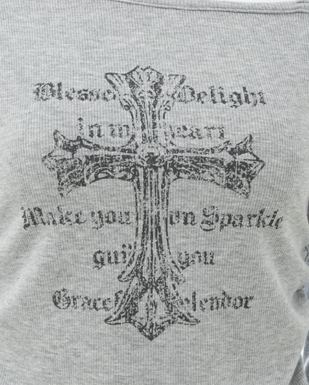 INGNI（イング） ワンショルレースレイヤードトップス ｸﾞﾚｰ