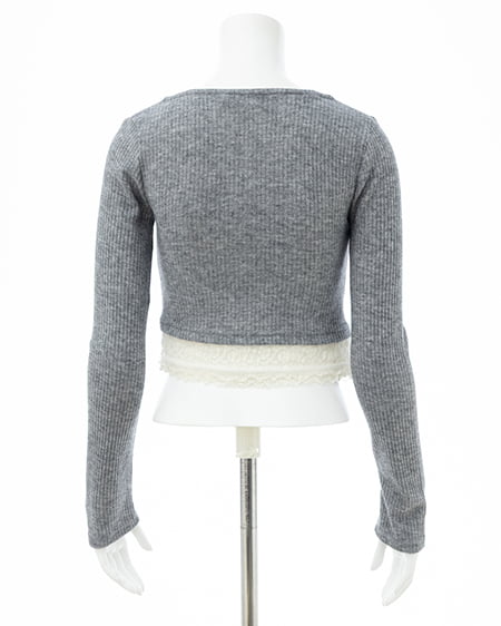 INGNI（イング） レースレイヤードカーデトップス ｸﾞﾚｰ