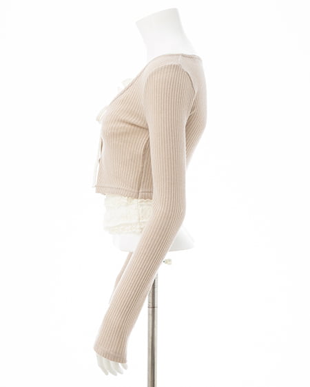 INGNI（イング） レースレイヤードカーデトップス ﾗｲﾄﾍﾞｰｼﾞｭ