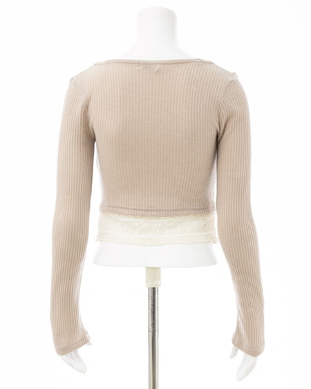 INGNI（イング） レースレイヤードカーデトップス ﾗｲﾄﾍﾞｰｼﾞｭ