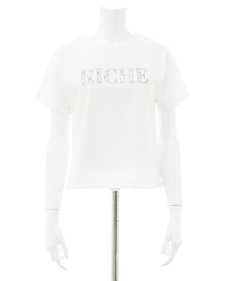 INGNI（イング） ビジューロゴTシャツ ｵﾌﾎﾜｲﾄ