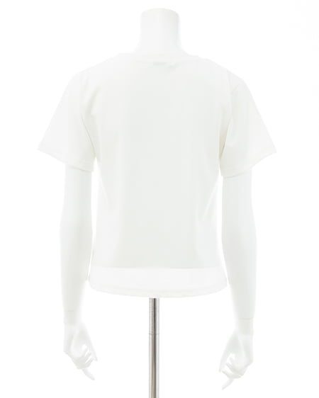 INGNI（イング） ビジューロゴTシャツ ｵﾌﾎﾜｲﾄ