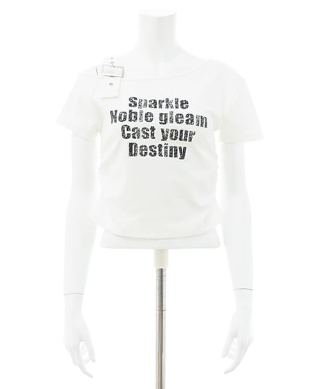 INGNI（イング） 肩ベルトロゴTシャツ ｵﾌﾎﾜｲﾄ