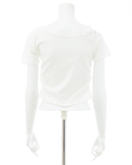 INGNI（イング） 肩ベルトロゴTシャツ ｵﾌﾎﾜｲﾄ