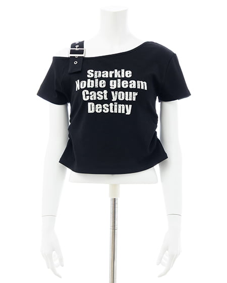 INGNI（イング） 肩ベルトロゴTシャツ ｸﾛ