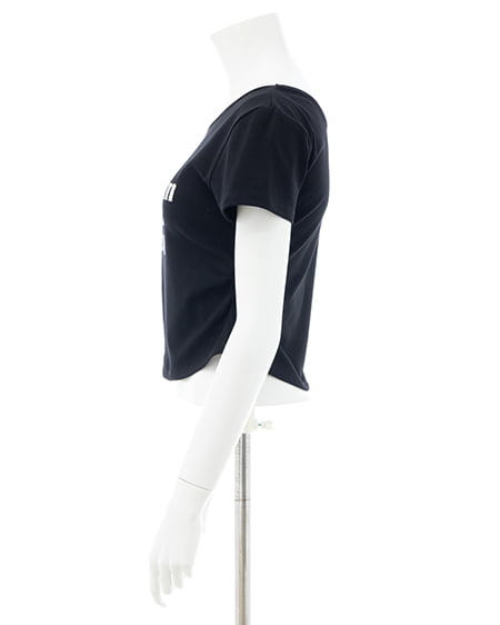 INGNI（イング） 肩ベルトロゴTシャツ ｸﾛ