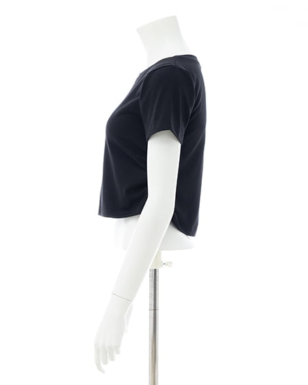 INGNI（イング） ハートレース抜きサイドギャザーTシャツ ｸﾛ