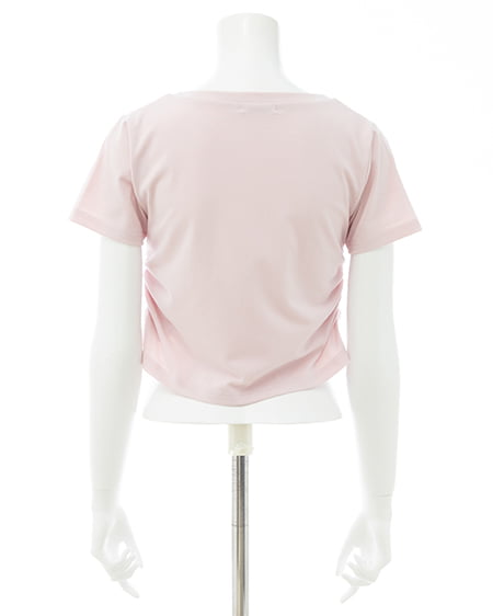 INGNI（イング） ハートレース抜きサイドギャザーTシャツ ﾗｲﾄﾋﾟﾝｸ