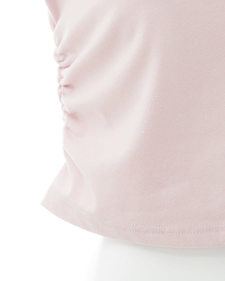 INGNI（イング） ハートレース抜きサイドギャザーTシャツ ﾗｲﾄﾋﾟﾝｸ