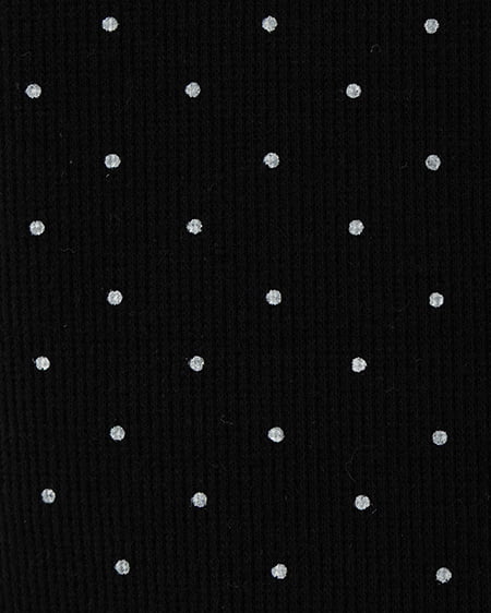 INGNI（イング） レースレイヤード風リボン付き半袖リブトップス ｸﾛｵﾌ/ﾄﾞｯﾄ