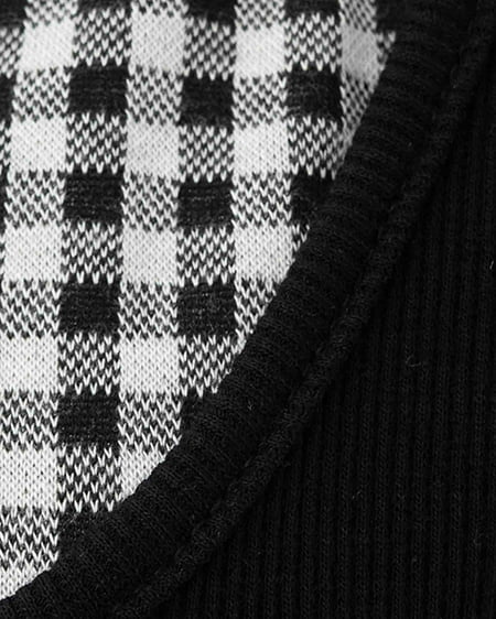 INGNI(イング) レイヤード前リボンリブトップス クロ/ギンガム