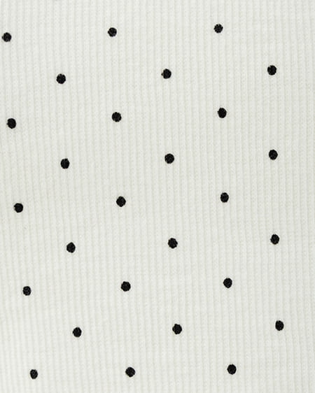 INGNI（イング） レイヤード前リボンリブトップス ｵﾌｸﾛ/ﾄﾞｯﾄ