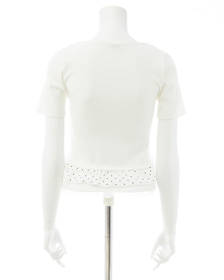 INGNI(イング) キャミドットカーデレイヤードトップス オフホワイト