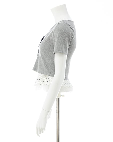 INGNI（イング） キャミドットカーデレイヤードトップス ｸﾞﾚｰ