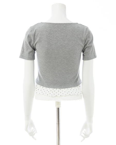 INGNI（イング） キャミドットカーデレイヤードトップス ｸﾞﾚｰ