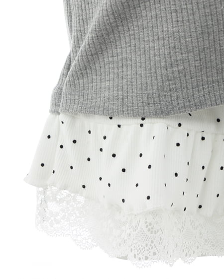 INGNI（イング） キャミドットカーデレイヤードトップス ｸﾞﾚｰ