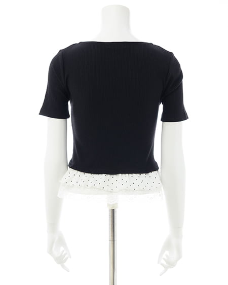 INGNI（イング） キャミドットカーデレイヤードトップス ｸﾛ