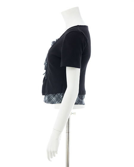 INGNI（イング） レイヤードカーデトップス ｸﾛ/ｸﾞﾚｰ