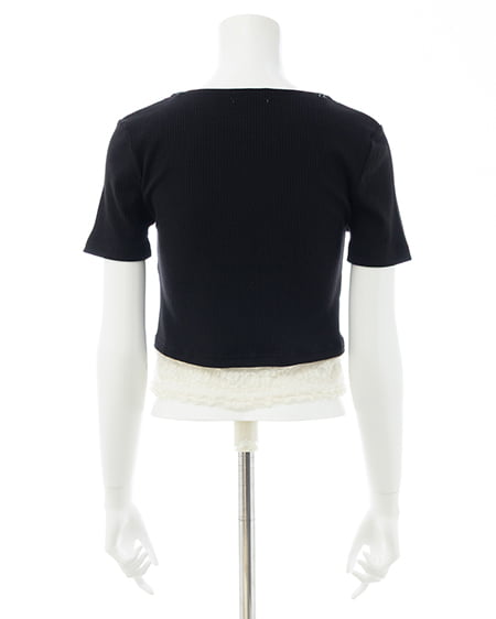 INGNI（イング） レイヤードカーデトップス ｸﾛ/ﾚｰｽ