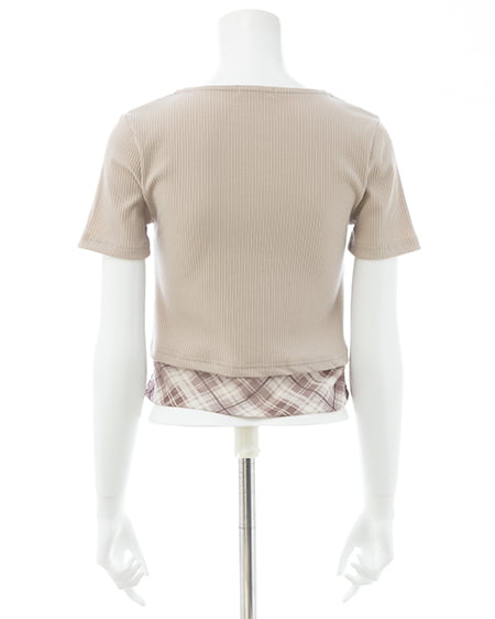 INGNI（イング） レイヤードカーデトップス ﾍﾞｰｼﾞｭ/ﾌﾞﾗｳﾝ