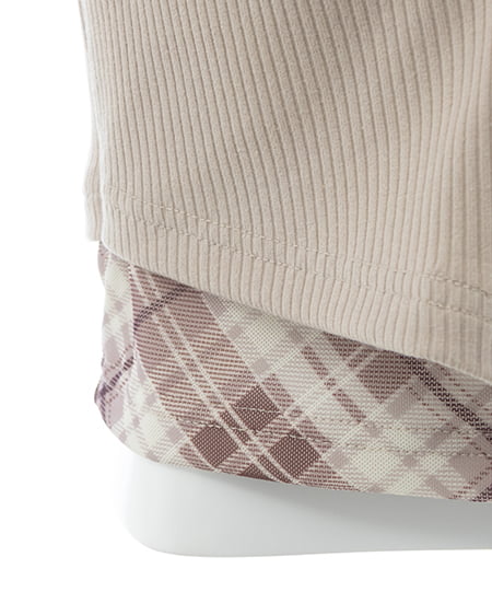 INGNI（イング） レイヤードカーデトップス ﾍﾞｰｼﾞｭ/ﾌﾞﾗｳﾝ