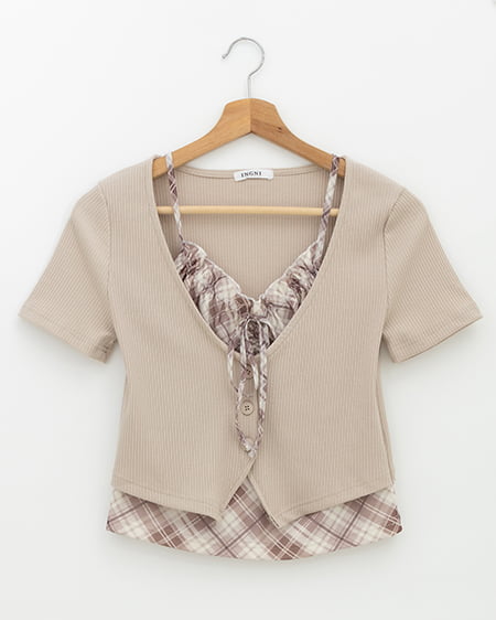 レイヤードカーデトップス