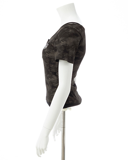 INGNI（イング） ムラ染めヘンリーネックレイヤード胸クロストップス ｸﾛ