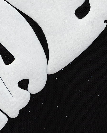 INGNI（イング） バックハートラメスウェットショートジップパーカー ｸﾛ/ｵﾌﾎﾜｲﾄ