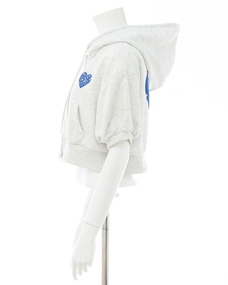 INGNI（イング） バックハートラメスウェットショートジップパーカー ｵｰﾄﾐｰﾙ/ﾌﾞﾙｰ