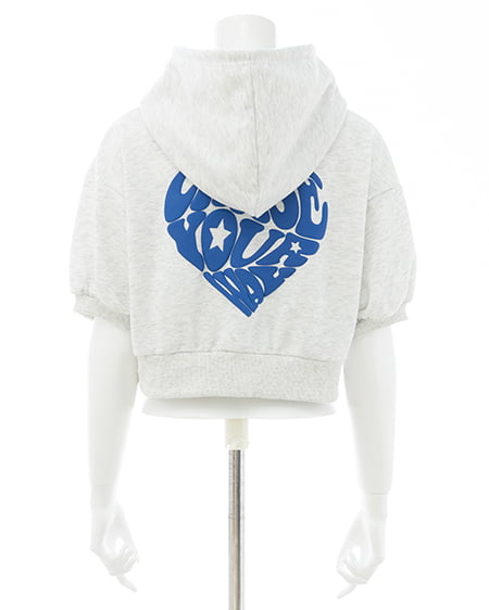 INGNI（イング） バックハートラメスウェットショートジップパーカー ｵｰﾄﾐｰﾙ/ﾌﾞﾙｰ