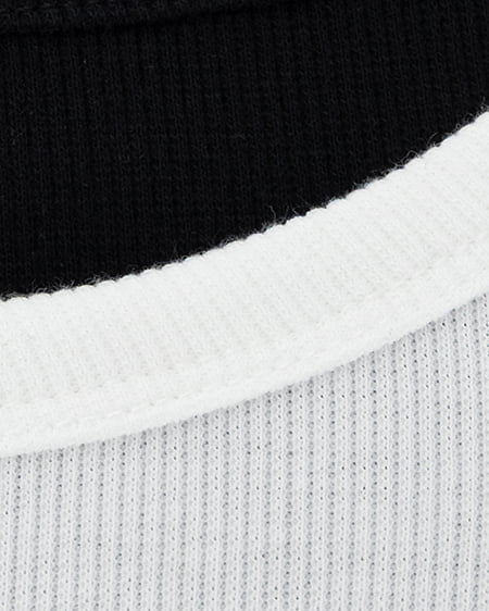 INGNI（イング） スタッズ付レイヤードリブロゴトップス ｵﾌﾎﾜｲﾄ/ｸﾛ