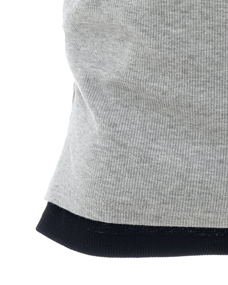 INGNI（イング） スタッズ付レイヤードリブロゴトップス ｸﾞﾚｰ/ｸﾛ