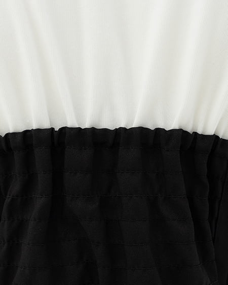 INGNI（イング） リボンドッキングトップス ｵﾌﾎﾜｲﾄ/ｸﾛ