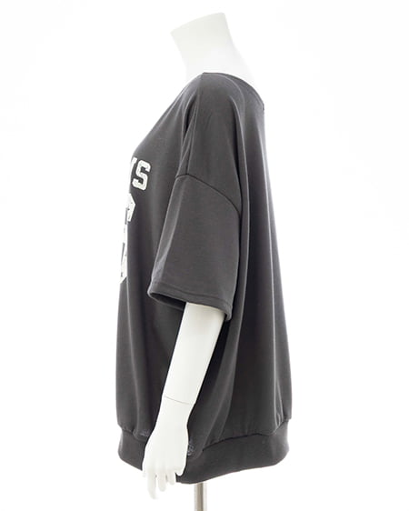 INGNI（イング） 肩ベルト付ナンバリングスウェットトップス ﾁｬｺｰﾙｸﾞﾚｰ