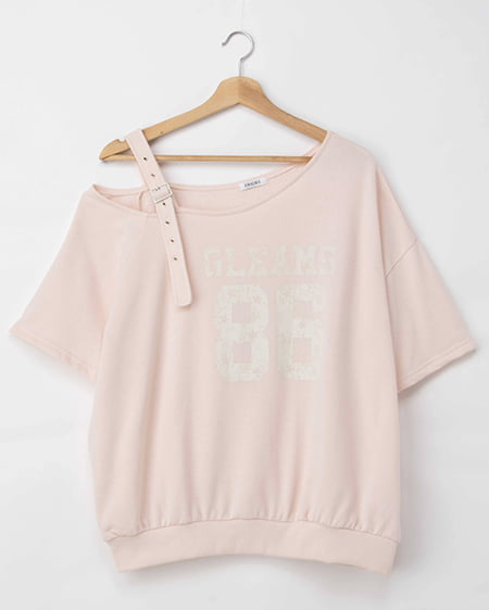 【4／22 2時までの限定価格】肩ベルト付ナンバリングスウェットトップス