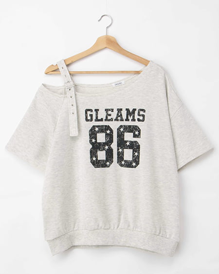 【4／22 2時までの限定価格】肩ベルト付ナンバリングスウェットトップス